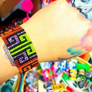 Unisex Huichol Beaded Bracelet Wixarika Art